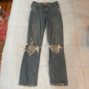 Abercrombie & Fitch Blue Straight Leg Jeans with Classic Style